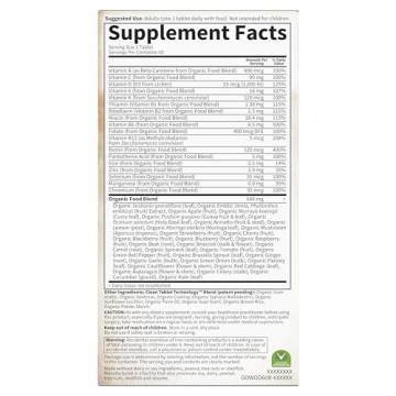 Organic Women's Multivitamin - Once Daily Supplement