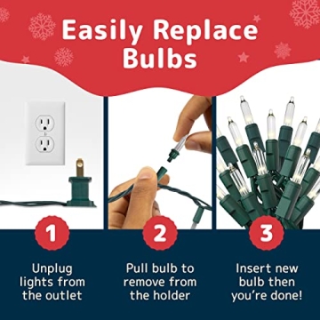 PREXTEX 100 Count Clear Christmas Tree Lights for All Occasions