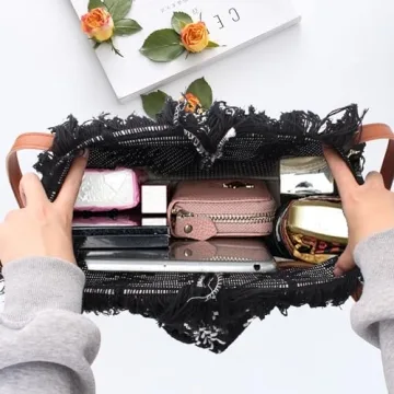 Straw Handbags for Women, Woven Purses for Women Trendy, Crochet Tote Bag with Magnetic Buckle, Cute Summer Beach Bag