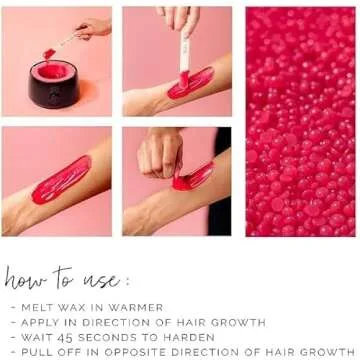 KoluaWax Hard Wax Beads for Hair Removal – Coarse Hair Formula – Face, Brazilian, Underarm, Back Chest, Bikini Waxing – Dragon Fruit & Hibiscus, 1lb Refill for Wax Warmers & 10 Applicator Sticks
