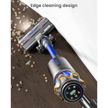 Cordless Vacuum Cleaner with 580W Power and Touch Screen