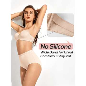 DOBREVA Women's Strapless Lightly Lined Underwire Bra Padded Seamless Stay Put Convertible for Big B...