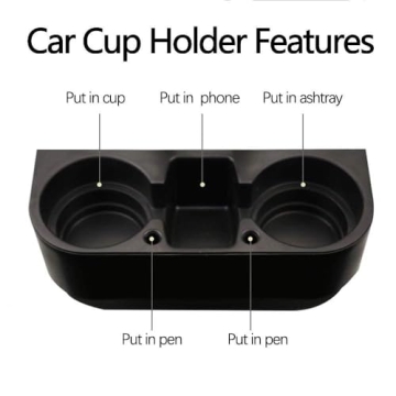 Portable Car Cup Phone Holder Organizer Black