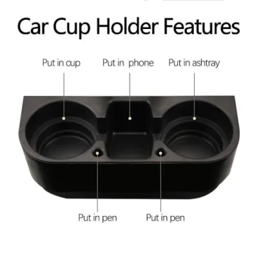 Portable Car Cup Phone Holder Organizer Black