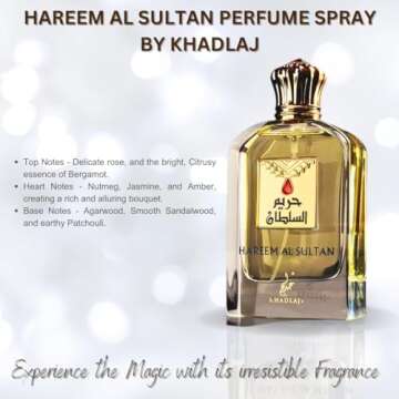 KHADLAJ PERFUMES Hareem Al Sultan Eau de Parfum Spray Perfume for Women 75 ml, Arabian perfume for women