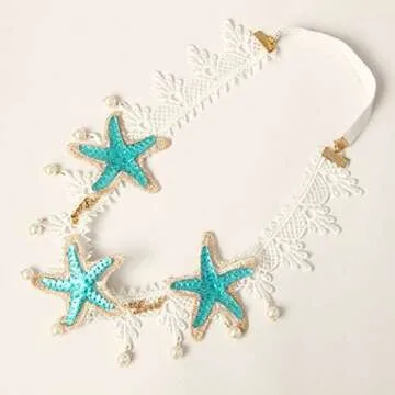 Bodermincer Mermaid Hairbands, Starfish Headband in Pink (Starfish Headband, Handmade & Great for Wedding, Party, Beach or Travel, Comes in Purple Gift Box)