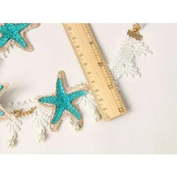 Bodermincer Mermaid Hairbands, Starfish Headband in Pink (Starfish Headband, Handmade & Great for Wedding, Party, Beach or Travel, Comes in Purple Gift Box)