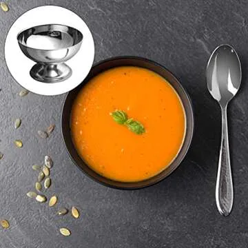 DOITOOL 2PCS Stainless Steel Ice Cream Bowls Set, Dessert Cups with Footed for Dessert, Sundae, Ice Cream, Fruit, Salad, Snack, Cocktail, Condiment (10 X 10 X 6.5 CM)