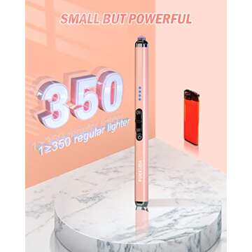 【Upgraded】 Dual Arc Electric Candle Lighter Rechargeable USB Lighter Plasma Arc Lighters for Candle (Rose Gold)