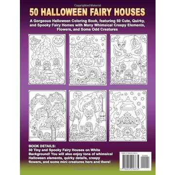 50 HALLOWEEN FAIRY HOUSES: A Gorgeous Halloween Coloring Book, featuring 50 Cute, Quirky, and Spooky...