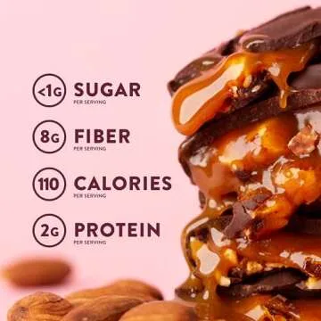 HighKey Sugar Free Chocolate Candies - Keto Snack Dark Chocolate Almond Caramel Nut Clusters Gluten Free Healthy Snacks Low Sugar Candy Bars Diabetic Dessert Turtle High Fiber Diet Friendly Food 6ct