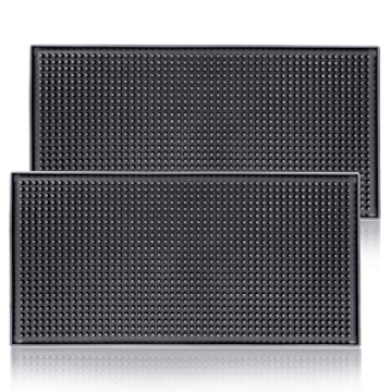 Rubber Bar Mats for Countertop by ProTensils - 12" x 6" Black Bar Mats for Bartending, Bar Service M...
