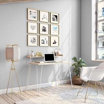 Stylish Retro Computer Desk with Riser - Ameriwood Home