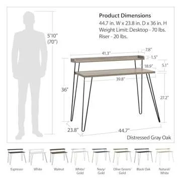 Stylish Retro Computer Desk with Riser - Ameriwood Home