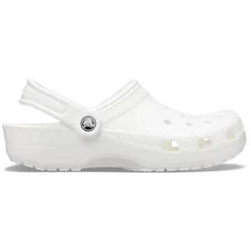 Crocs Unisex-Adult Classic Clog, Clogs for Women and Men, White, 12 Women/10 Men