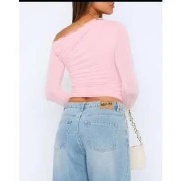 Stylish Off Shoulder Long Sleeve Top for Women