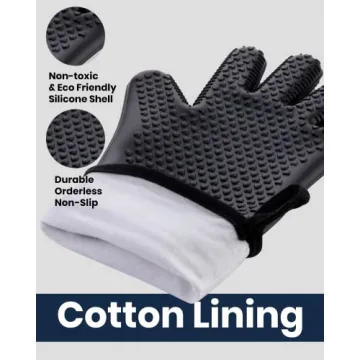 GEEKHOM BBQ Gloves - Heat Resistant Kitchen Silicone Mitts