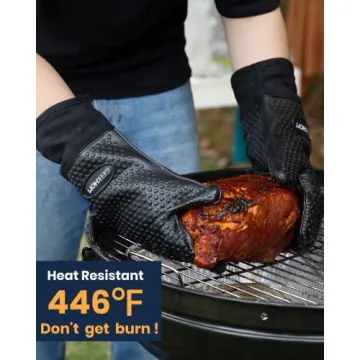 GEEKHOM BBQ Gloves - Heat Resistant Kitchen Silicone Mitts
