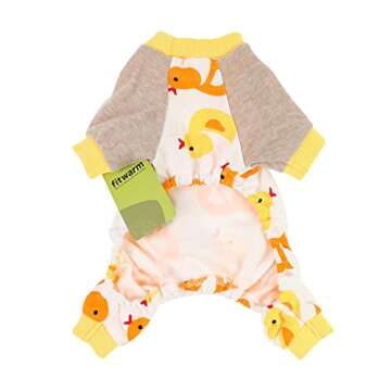 Fitwarm Duck Dog Pajamas, Cute Dog Clothes for Small Dogs Boy Girl, Pet Onesie Cat Clothing, 100% Br...