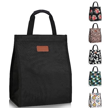 Lunch Bags for Women Insulated Reusable Lunch Tote with Internal Pocket, Adult Lunch Tote bag for Wo...
