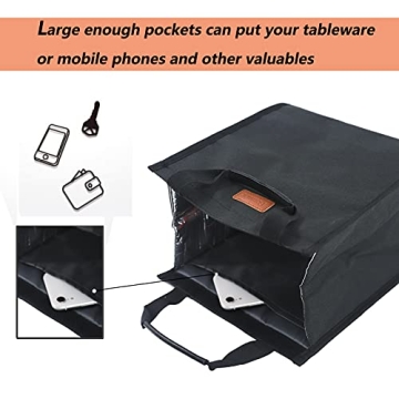 Lunch Bags for Women Insulated Reusable Lunch Tote with Internal Pocket, Adult Lunch Tote bag for Work (Black