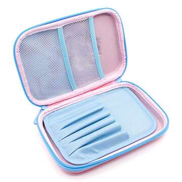 SOOCUTE Crown Unicorn Gifts for Girls - Cute Big Size Hardtop Pencil Case with Compartment - Kids School Supply Organizer Stationery Box Zipper Pouch (Light Pink)