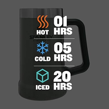 Stanley Adventure Big Grip Beer Stein 24 oz | Mug Keeps Beer Cold for Hours | Holds 2 Cans of Beer | Insulated Stainless Steel | Heavy-Duty Handle | Hammertone Green