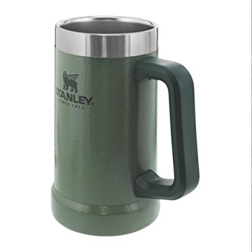 Stanley Adventure Big Grip Beer Stein 24 oz | Mug Keeps Beer Cold for Hours | Holds 2 Cans of Beer | Insulated Stainless Steel | Heavy-Duty Handle | Hammertone Green