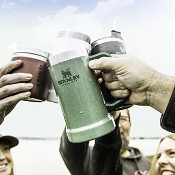 Stanley Adventure Big Grip Beer Stein 24 oz | Mug Keeps Beer Cold for Hours | Holds 2 Cans of Beer | Insulated Stainless Steel | Heavy-Duty Handle | Hammertone Green