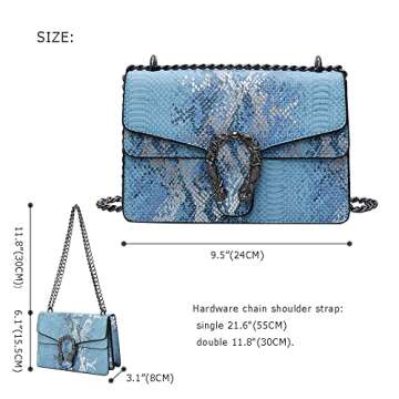 DEEPMEOW Crossbody Shoulder Evening Bag - Stylish Snake Print Leather Purse for Women