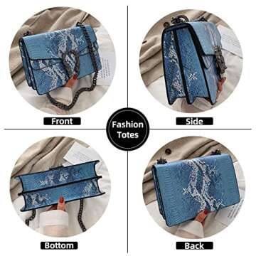 Stylish DEEPMEOW Crossbody Bag for Women - Snake Print