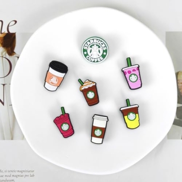 Cute Coffee Cup Shoe Charms - 10pcs Fun Accessories