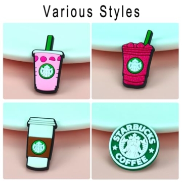 Cute Coffee Cup Shoe Charms - 10pcs Fun Accessories