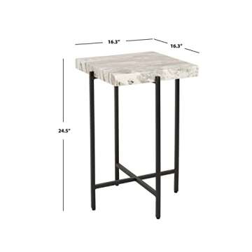Elegant Multi Grey Marble Accent Table by Safavieh