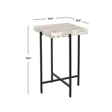 Elegant Multi Grey Marble Accent Table by Safavieh