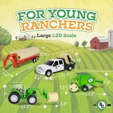Big Country Toys 17-Piece Hay Baling Set - Farm Toys for 3 Year Old Boys and Girls - Toy Hay Bales Set