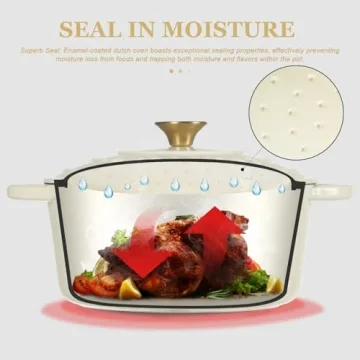 Overmont Enameled Dutch Oven 5.5QT - Versatile Cookware