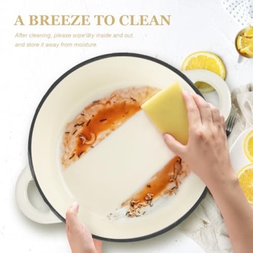 Overmont Enameled Dutch Oven 5.5QT - Versatile Cookware