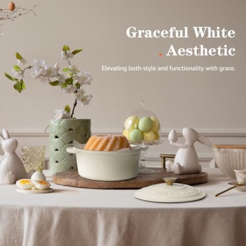 Overmont Enameled Dutch Oven 5.5QT - Versatile Cookware