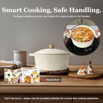 Overmont Enameled Dutch Oven 5.5QT - Versatile Cookware