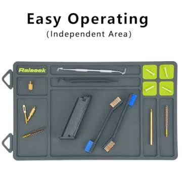 Raiseek Pistol Gun Cleaning Mat, Magnetic Gun Maintenance Mat,Anti-Slip Rubberized Pistol Gun Mat wi...