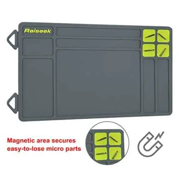 Raiseek Pistol Gun Cleaning Mat, Magnetic Gun Maintenance Mat,Anti-Slip Rubberized Pistol Gun Mat with Organizer Parts Tray,Protective Workbench Mat 15.9" x 9.8"