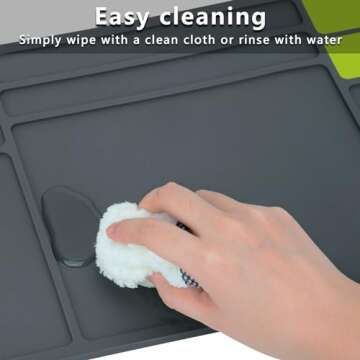 Raiseek Pistol Gun Cleaning Mat, Magnetic Gun Maintenance Mat,Anti-Slip Rubberized Pistol Gun Mat with Organizer Parts Tray,Protective Workbench Mat 15.9" x 9.8"