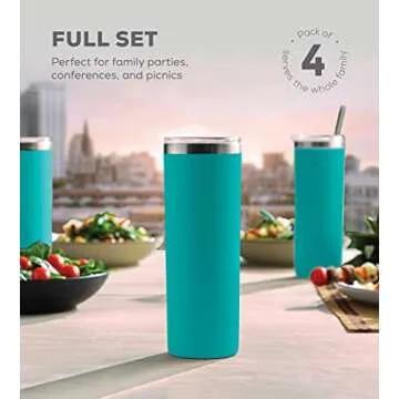FineDine Insulated Stainless Steel Tumblers 4-Pack