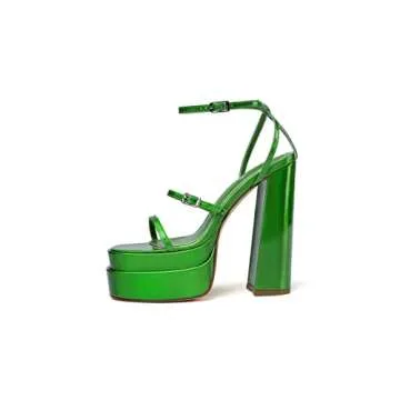 vivianly Womens Platform Ankle Strap Sandals Open Toe Chunky Block High Heels