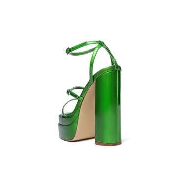 vivianly Womens Platform Ankle Strap Sandals Open Toe Chunky Block High Heels