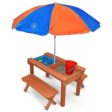 Kids Sand and Water Table - Premium Wooden 3-in-1 Fun