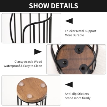 QTTCMY Stylish Bathroom Cup Dispenser with Wood Stand