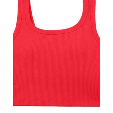 CRZ YOGA Womens Ribbed Longline Sports Bra - Stylish Comfort
