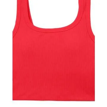 CRZ YOGA Womens Ribbed Longline Sports Bra - Stylish Comfort